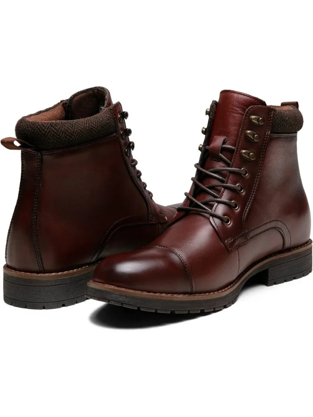 Men's Wine Red Boot Motorcycle Casual Boots for Men Zipper Fashion Chukka Boot